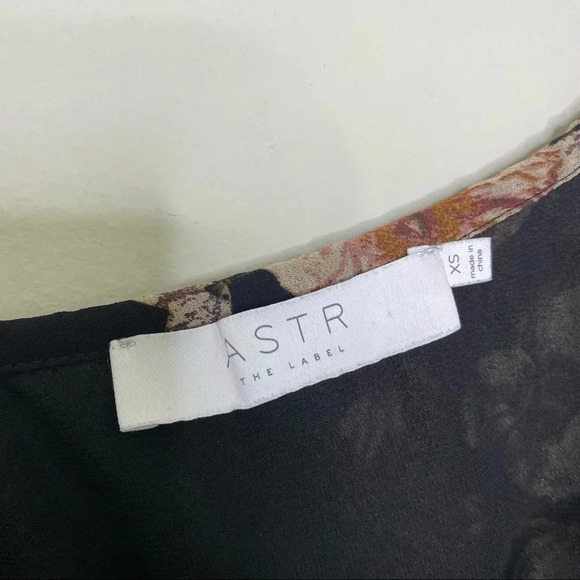 ASTR The Label Black Persephone Floral print Cold Shoulder Midi Dress Size XS - Picture 7 of 12